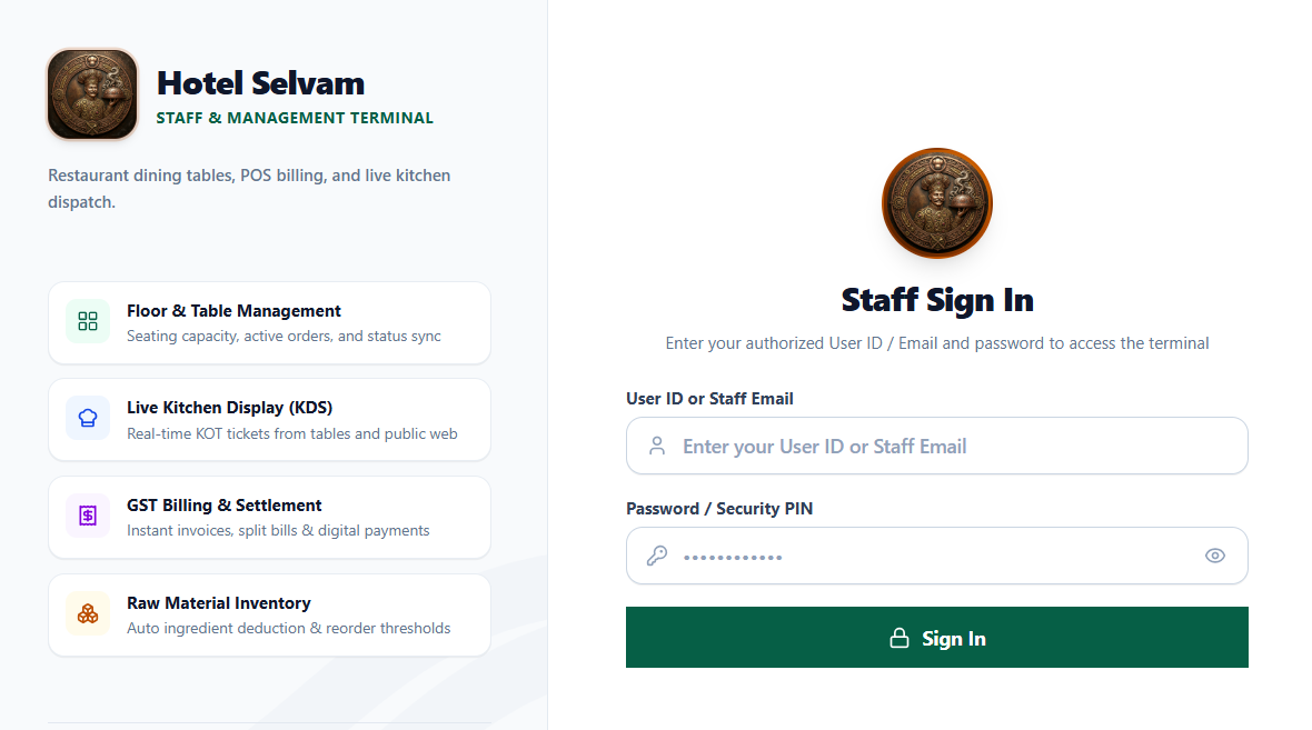 POS Counter Billing Interface